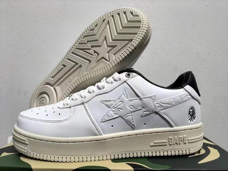 BAPE STA Low-Top Sneakers - White / Cream / Black
