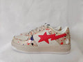 BAPE STA Paint Splatter Sneakers - Beige / Red / Multicolor
