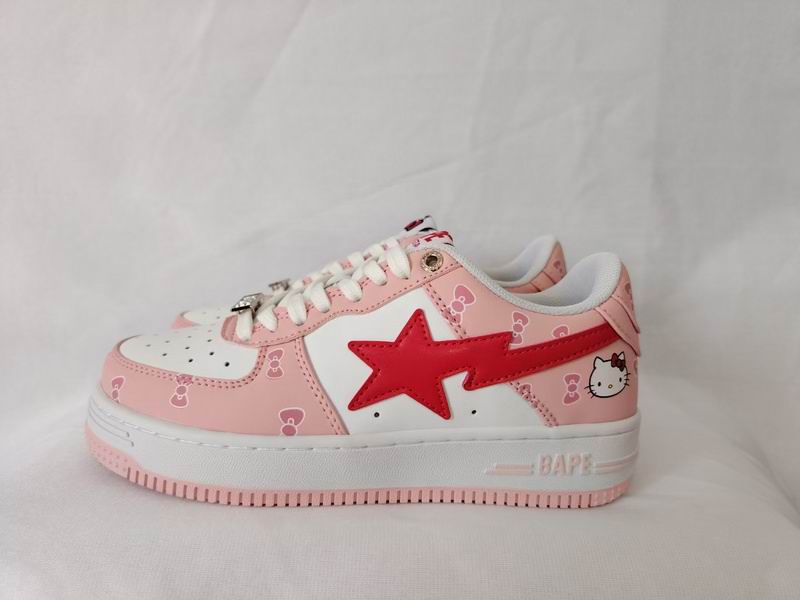 BAPE STA Sneakers with Hello Kitty Graphic - Pink / White / Red